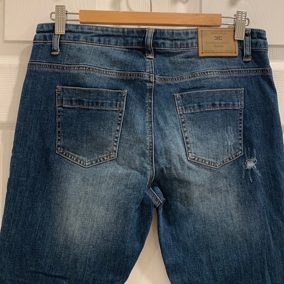 Elisabetta Franchi Gold Skinny Crop Denim Jeans - Picture 7 of 14